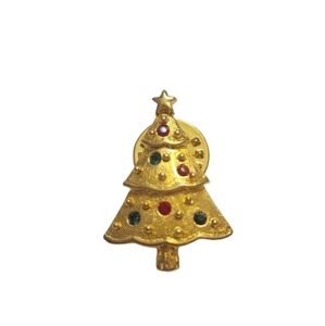 Vintage JJ Jonette Xmas Tree Lapel Pin